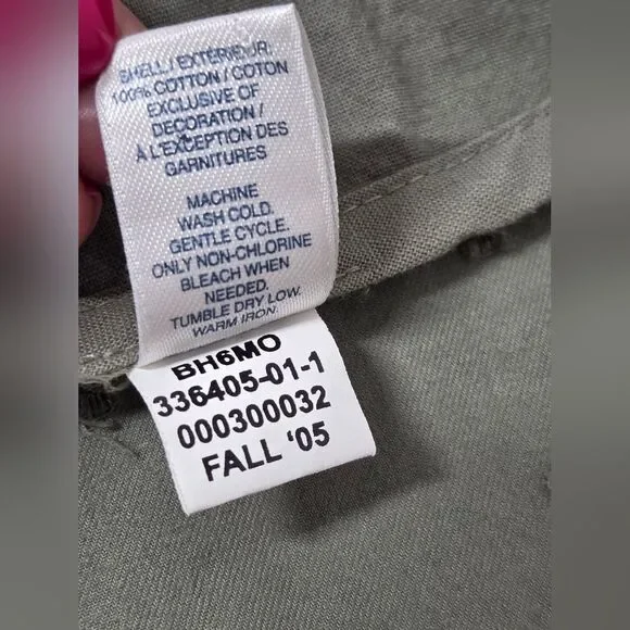 OLD NAVY VINTAGE 100% COTTON Y2K ARMY GREEN JACKET BLAZER W/EMBROIDERY sz S NEW - Picture 4 of 11